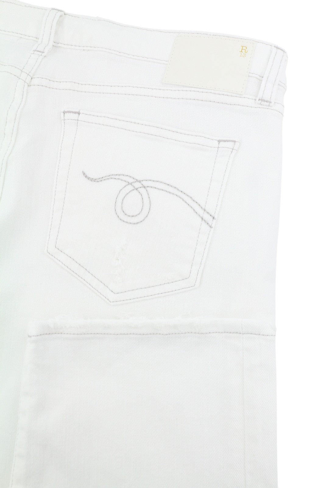 R13 Boy Straight Women Jeans 30 Bale White Cropped Ankle Zip Fly PS25 RRP499