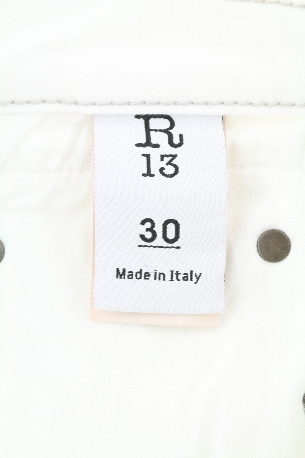 R13 Boy Straight Women Jeans 30 Bale White Cropped Ankle Zip Fly PS25 RRP499