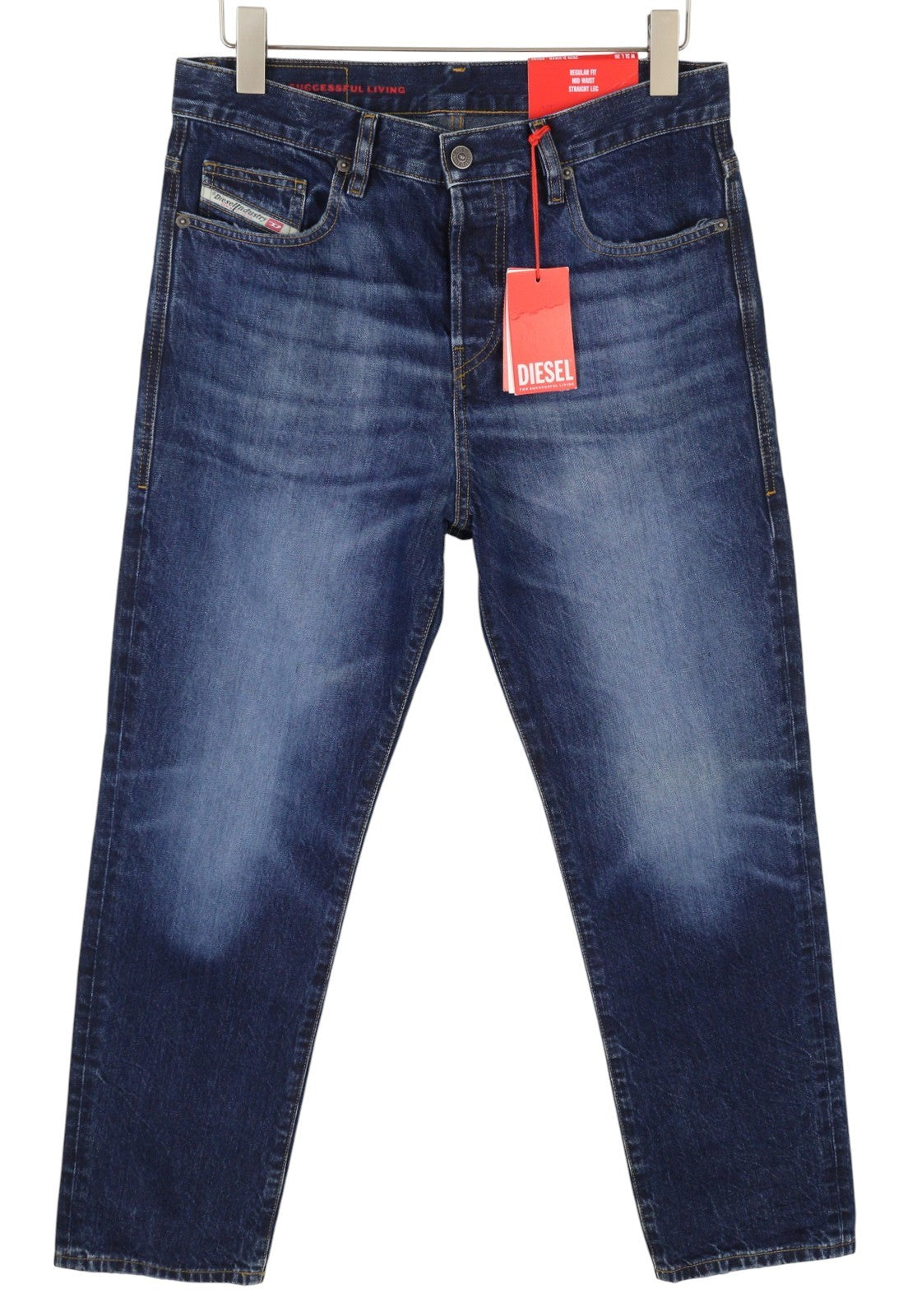DIESEL 2020 D-Viker 09C64 vyriški džinsai W31/L30 įprasto kirpimo tiesaus kirpimo, blukusios mėlynos spalvos 