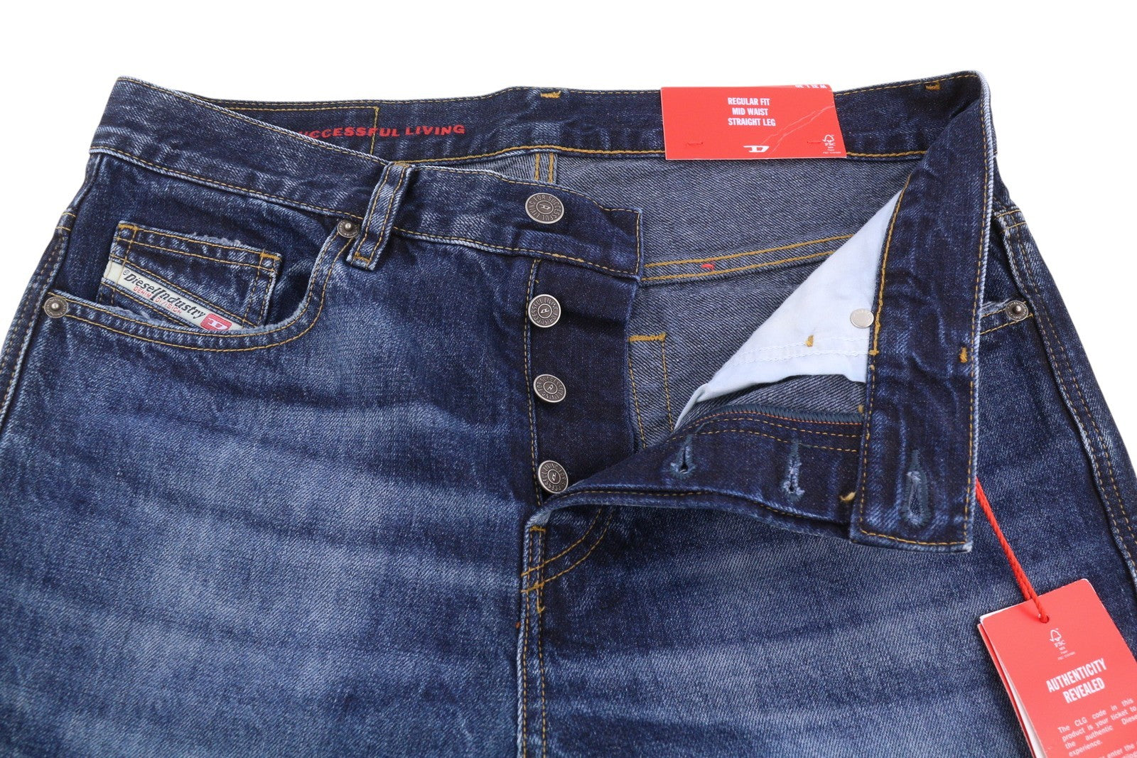 DIESEL 2020 D-Viker 09C64 vyriški džinsai W31/L30 įprasto kirpimo tiesaus kirpimo, blukusios mėlynos spalvos 