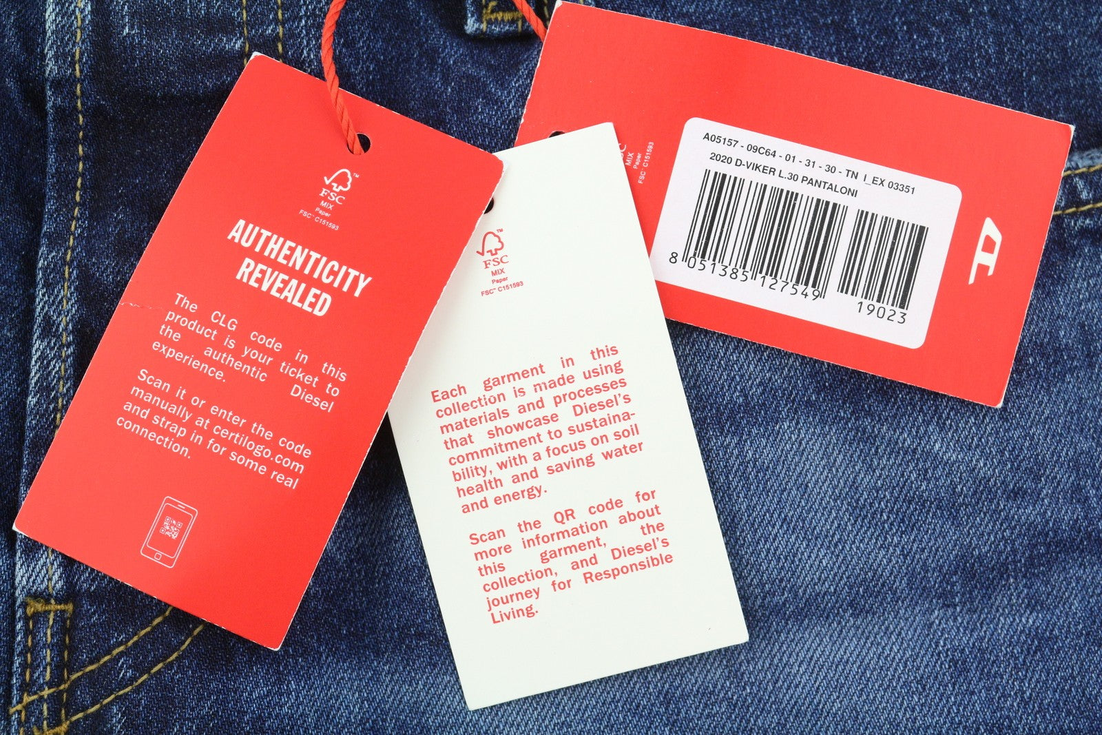 DIESEL 2020 D-Viker 09C64 vyriški džinsai W31/L30 įprasto kirpimo tiesaus kirpimo, blukusios mėlynos spalvos 