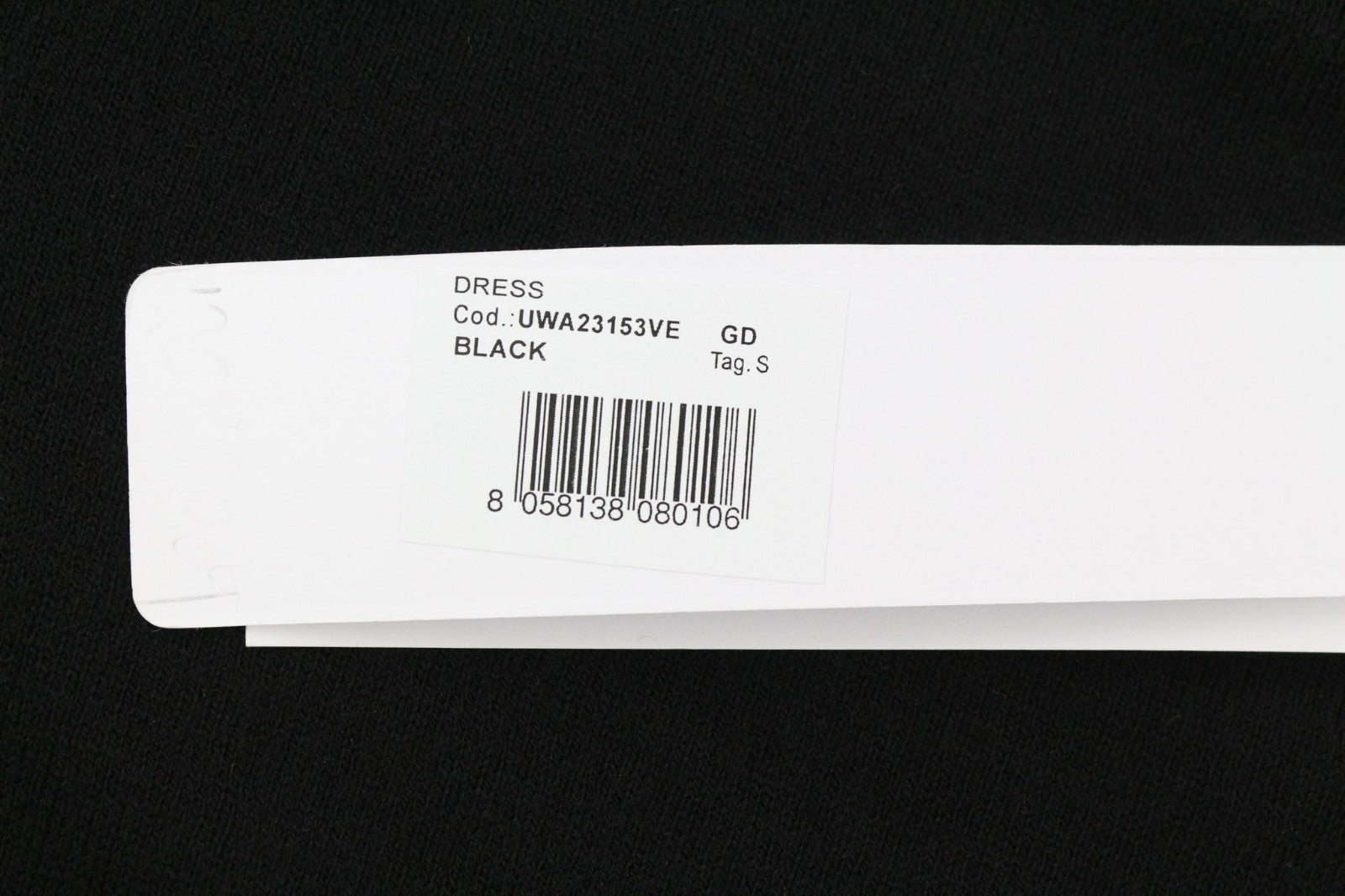 JOHN RICHMOND moteriška suknelė S dydžio, juoda, permatoma, megzta, ilgomis rankovėmis, su logotipu ir šortais 