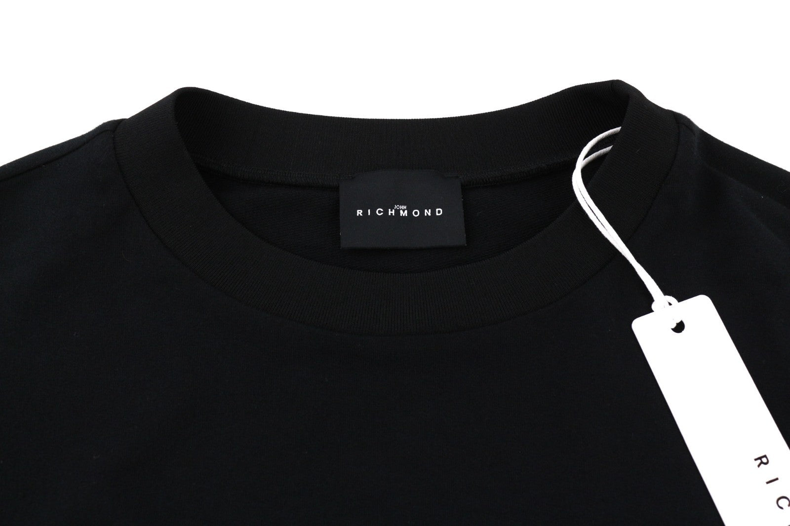 JOHN RICHMOND moteriška suknelė S juoda ilgomis rankovėmis, medvilninė, iki kelių, visiems metų laikams 