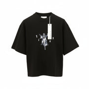 RICHMOND moteriški marškinėliai S dydžio juodi su dideliu apvaliu raštu ir tampriu medvilniniu logotipu 