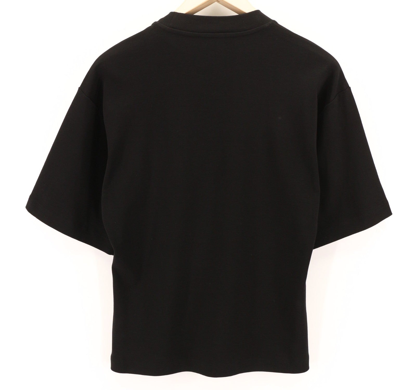 RICHMOND moteriški marškinėliai S dydžio juodi su dideliu apvaliu raštu ir tampriu medvilniniu logotipu 