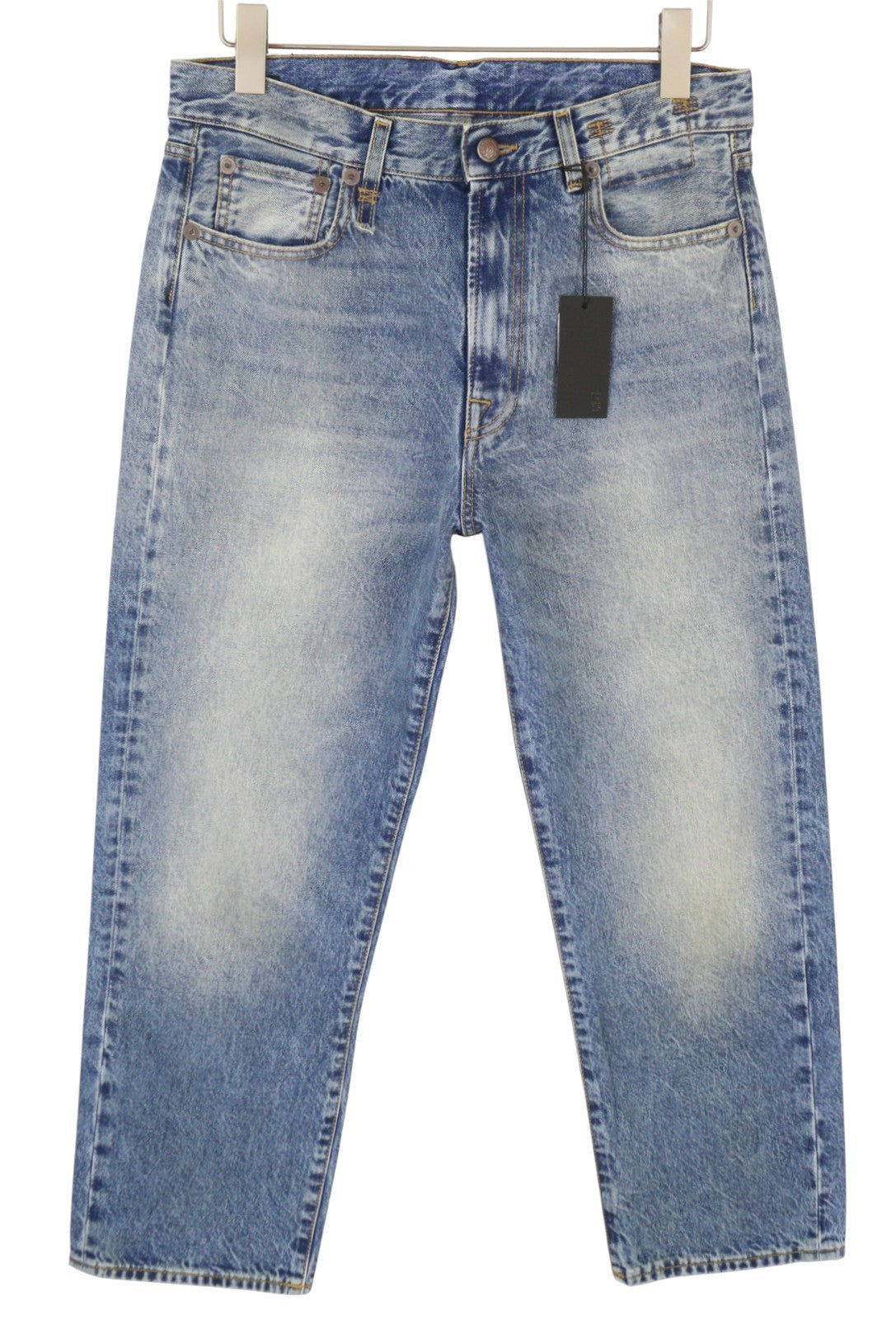 R13 Boyfriend moteriški džinsai, 28 Jasper trumpinti ūsai, skalbtos mėlynos spalvos, FW25, RRP699 