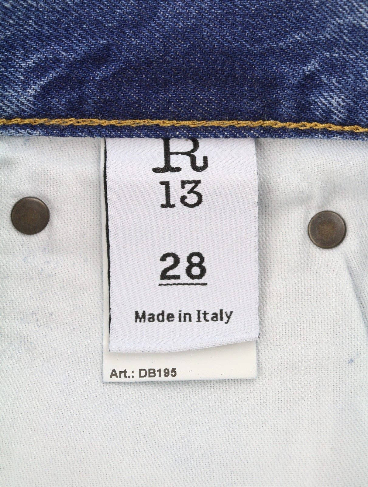 R13 Boyfriend moteriški džinsai, 28 Jasper trumpinti ūsai, skalbtos mėlynos spalvos, FW25, RRP699 