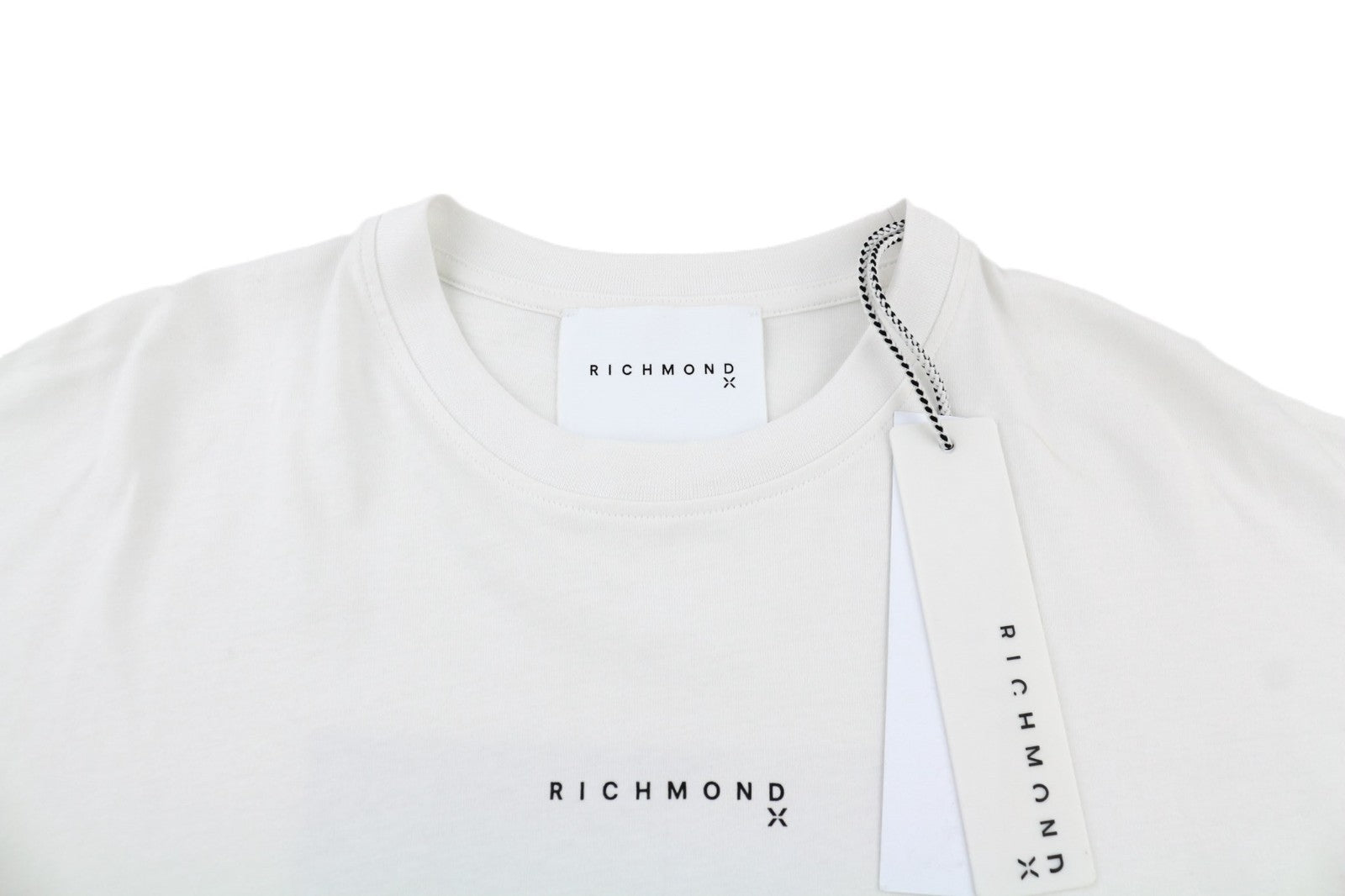 JOHN RICHMOND Men's T-Shirt M White Loose Oversized Crew Cotton Short Sleeve