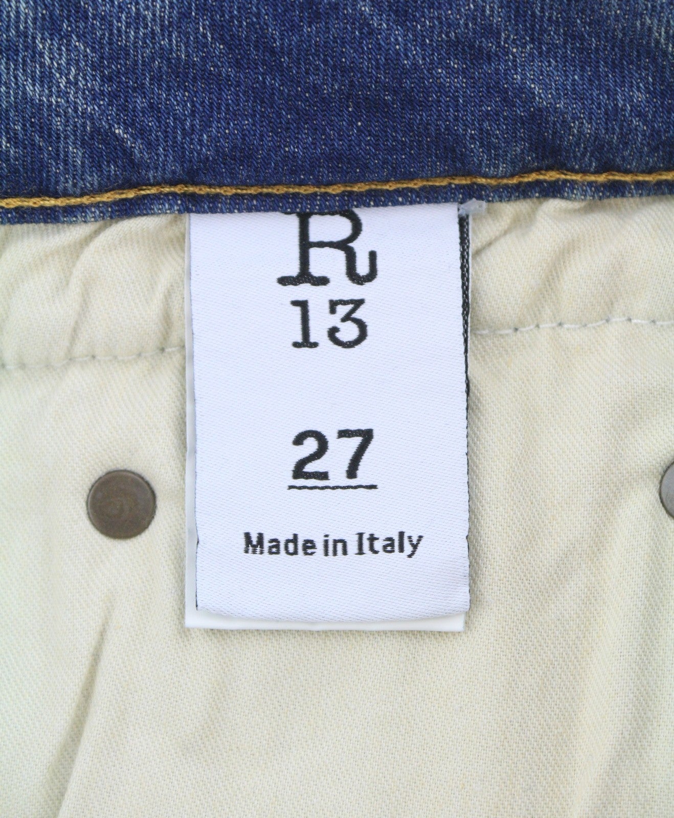 R13 Boy Straight Women Jeans 27 Kelly Stretch Cropped Faded Blue Denim RRP699