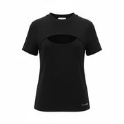 RICHMOND moteriški marškinėliai S juodi su apvalia iškirpte ir trumpomis rankovėmis, logotipu visiems metų laikams 