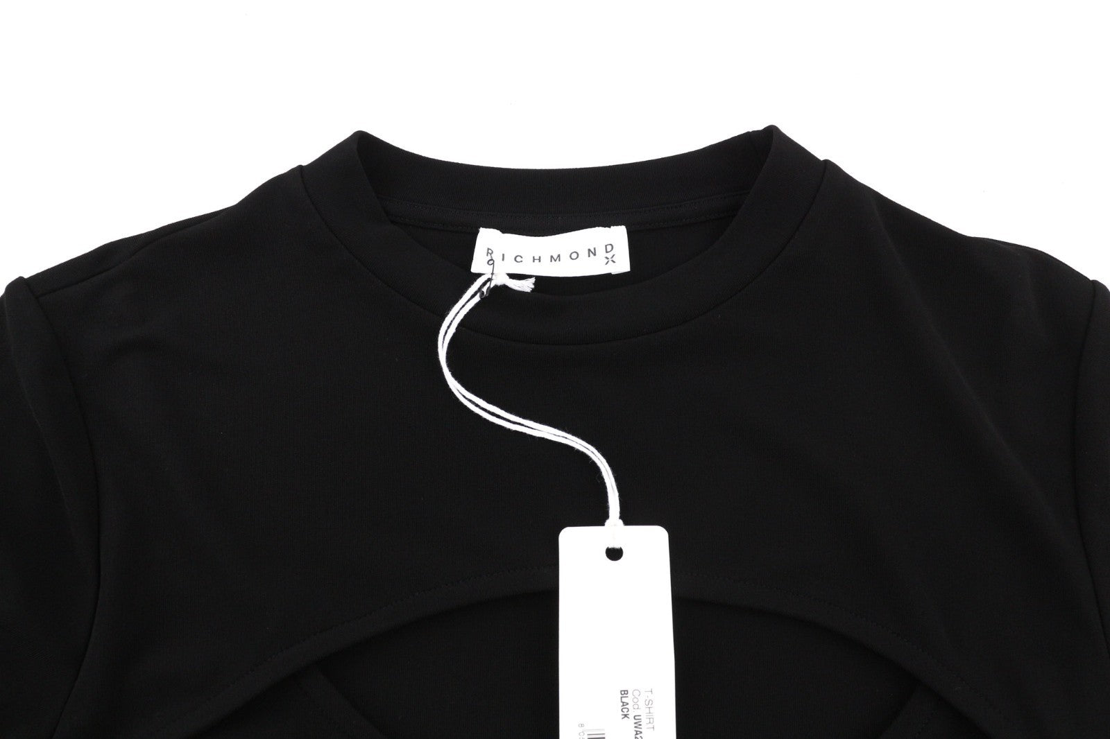 RICHMOND moteriški marškinėliai S juodi su apvalia iškirpte ir trumpomis rankovėmis, logotipu visiems metų laikams 