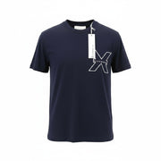 RICHMOND Men's T-Shirt M Dark Blue Crew Short Sleeve Front Logo All Seasons
