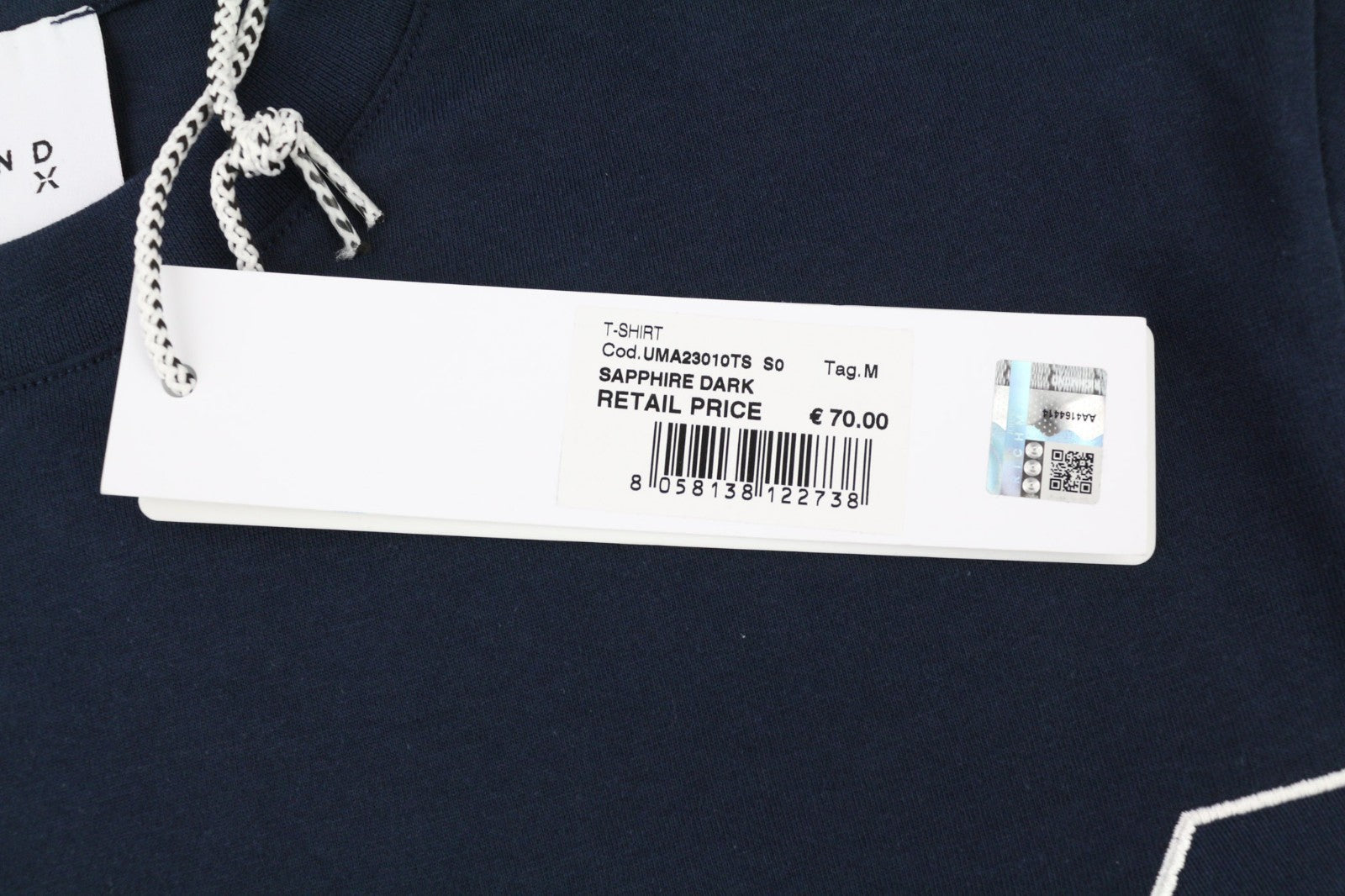 RICHMOND Men's T-Shirt M Dark Blue Crew Short Sleeve Front Logo All Seasons