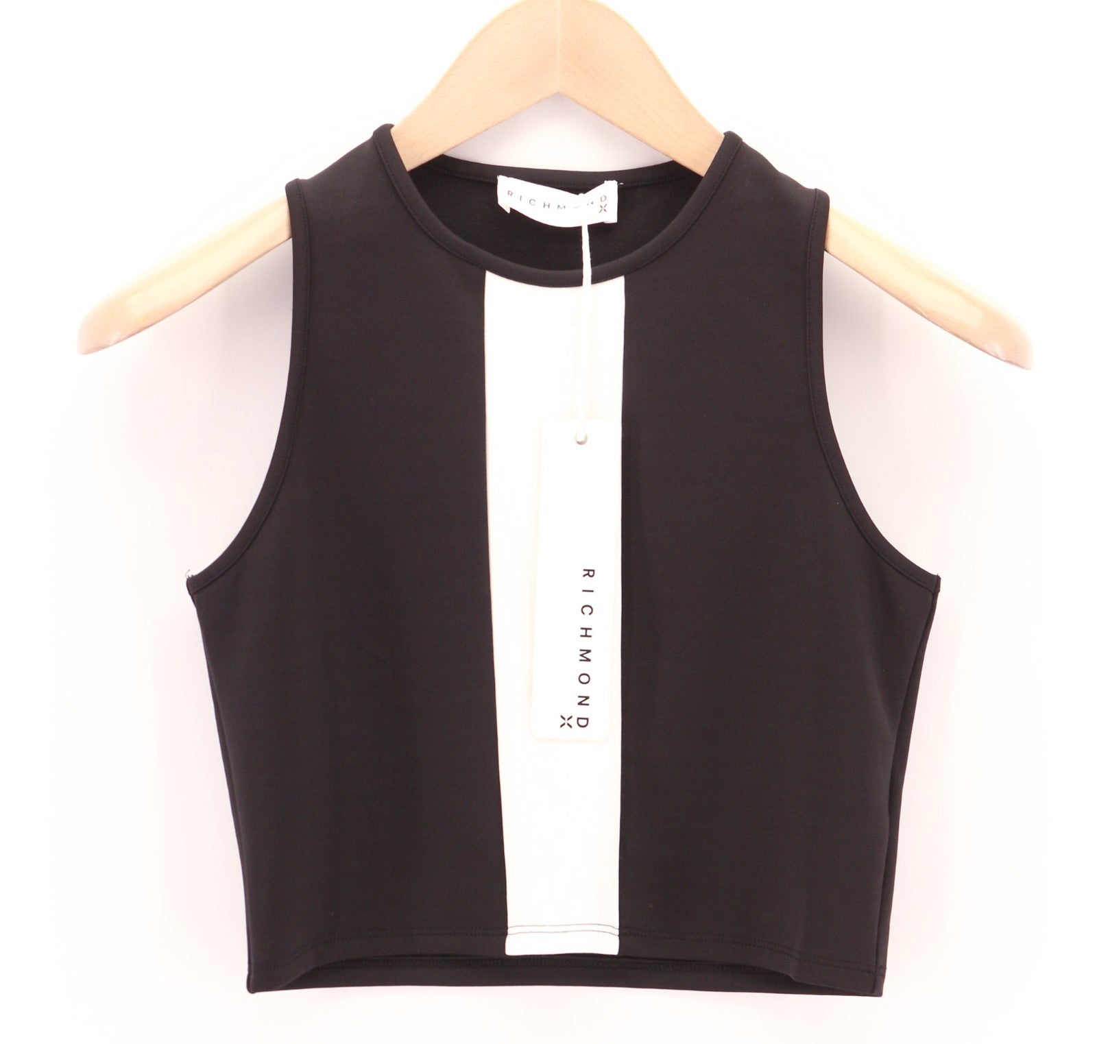 RICHMOND Fitness moteriški marškinėliai be rankovių, juodi, visiems metų laikams, apvalūs marškinėliai be rankovių 