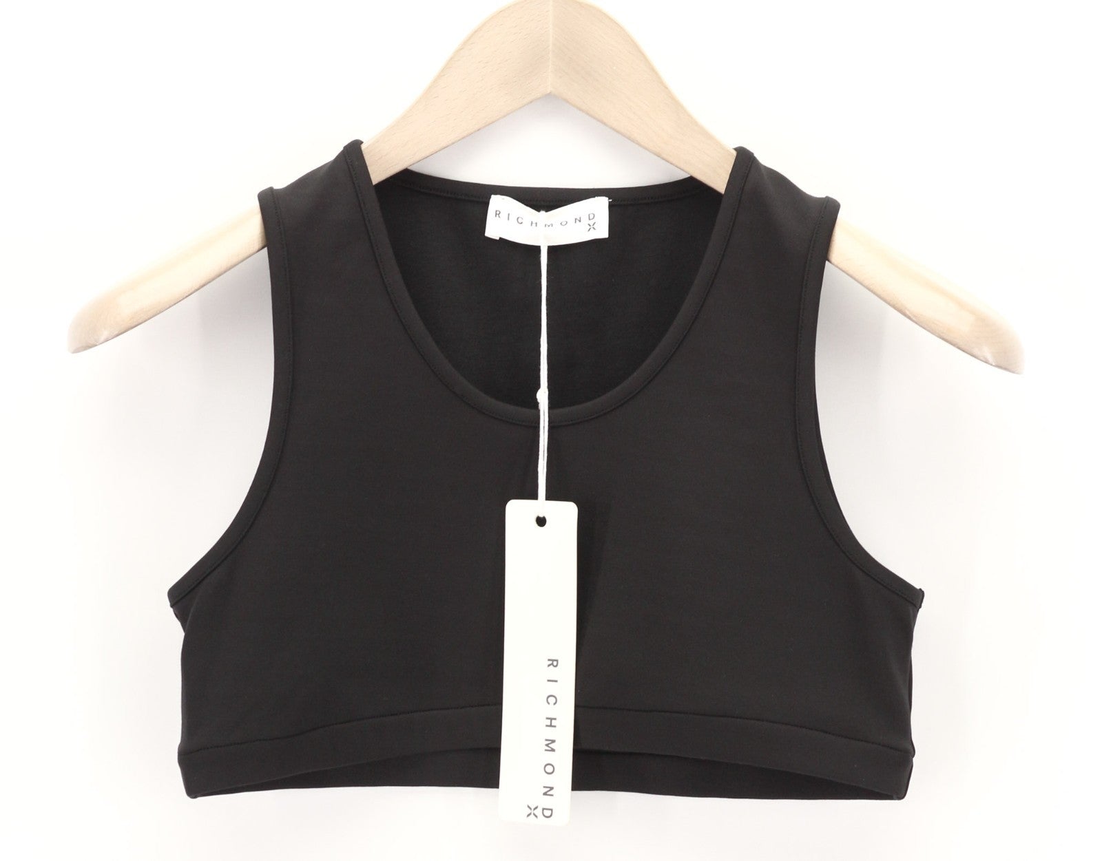 RICHMOND Fitness moteriški marškinėliai S juodi trumpi marškinėliai su apvalia iškirpte, logotipu, visiems metų laikams 