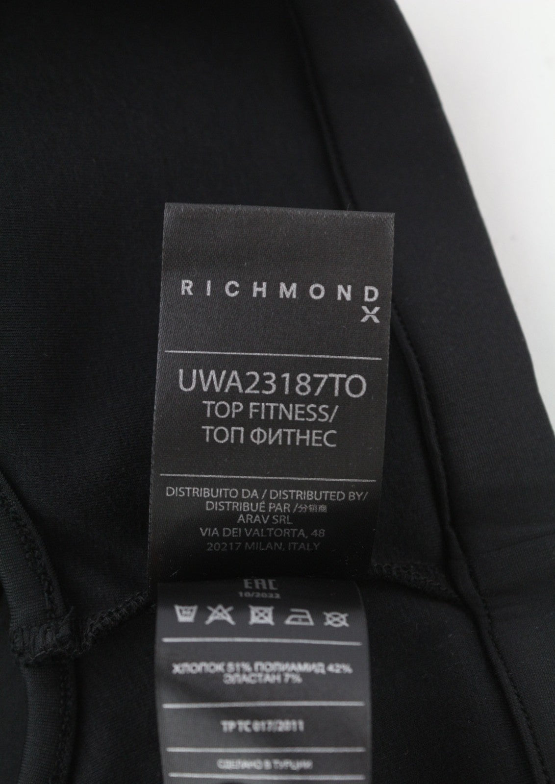 RICHMOND Fitness moteriški marškinėliai S juodi trumpi marškinėliai su apvalia iškirpte, logotipu, visiems metų laikams 