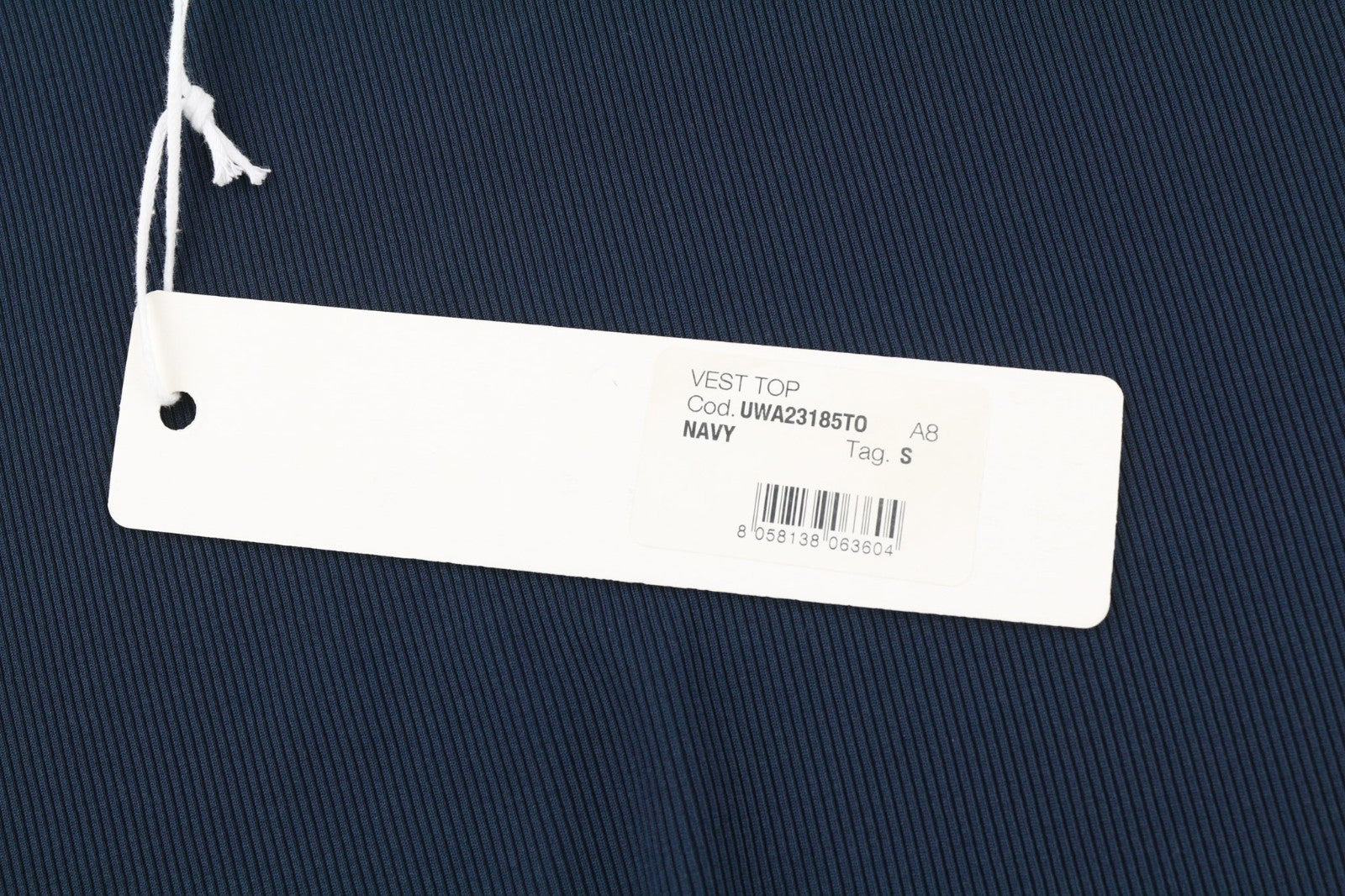 RICHMOND moteriški marškinėliai S dydžio, tamsiai mėlyni, be rankovių, briaunoti logotipu, apvalios kaklo iškirptės, įprasto dydžio 