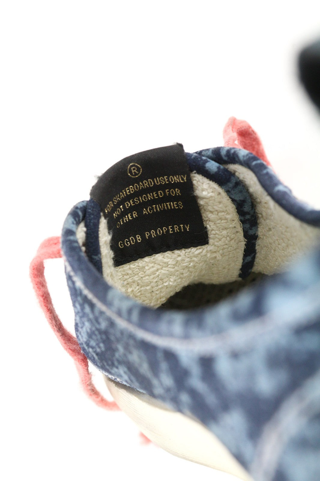 GOLDEN GOOSE Men's Sneakers EU43 Blue Printed Dirty Look Low Top Almond RRP498