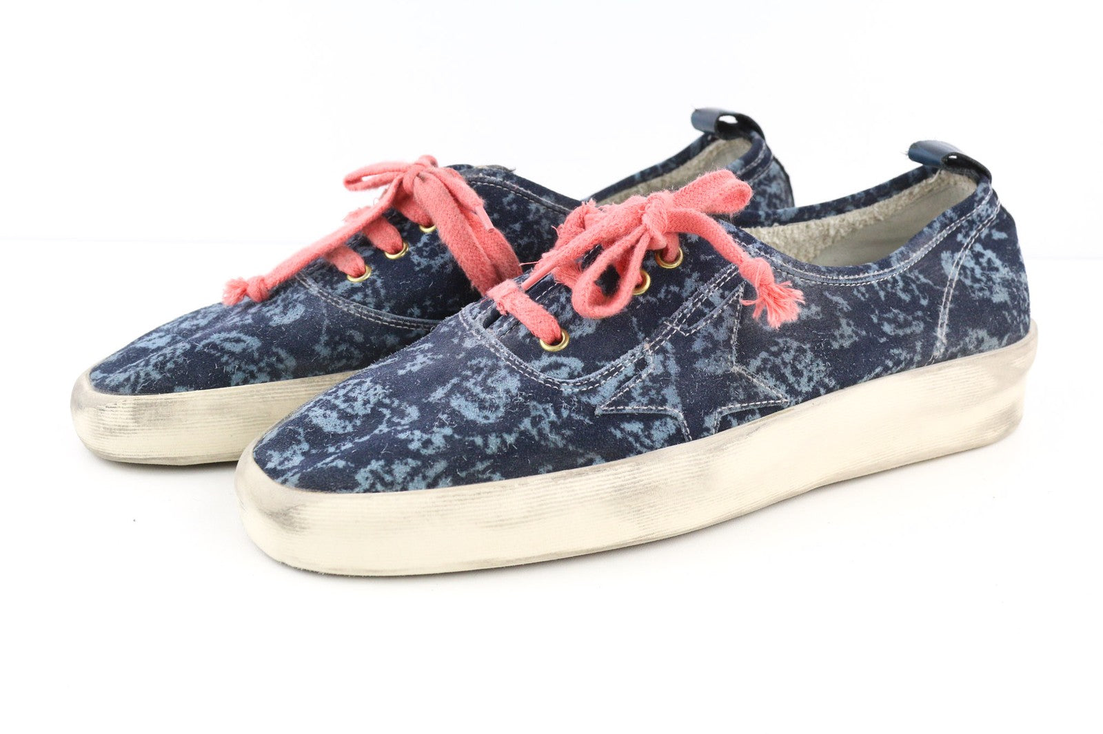 „GOLDEN GOOSE“ vyriški sportbačiai, 43 dydžio, mėlyni, raštuoti, žema pakulnė, migdolų spalvos, RRP498 