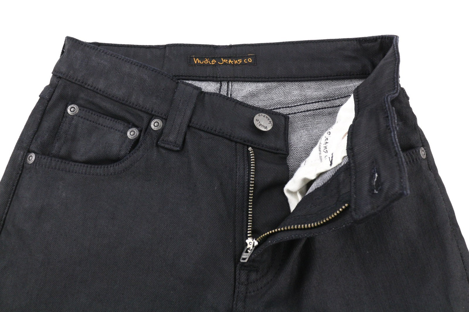 NUDIE JEANS Skinny Lin Women's Jeans W26/L32 Black In Black Coated Organic