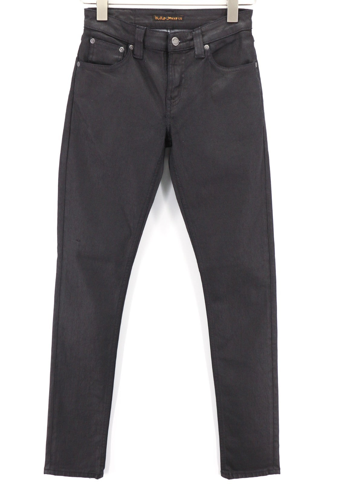 NUDIE JEANS Skinny Lin Women's Jeans W27/L32 Black In Black Coated Organic