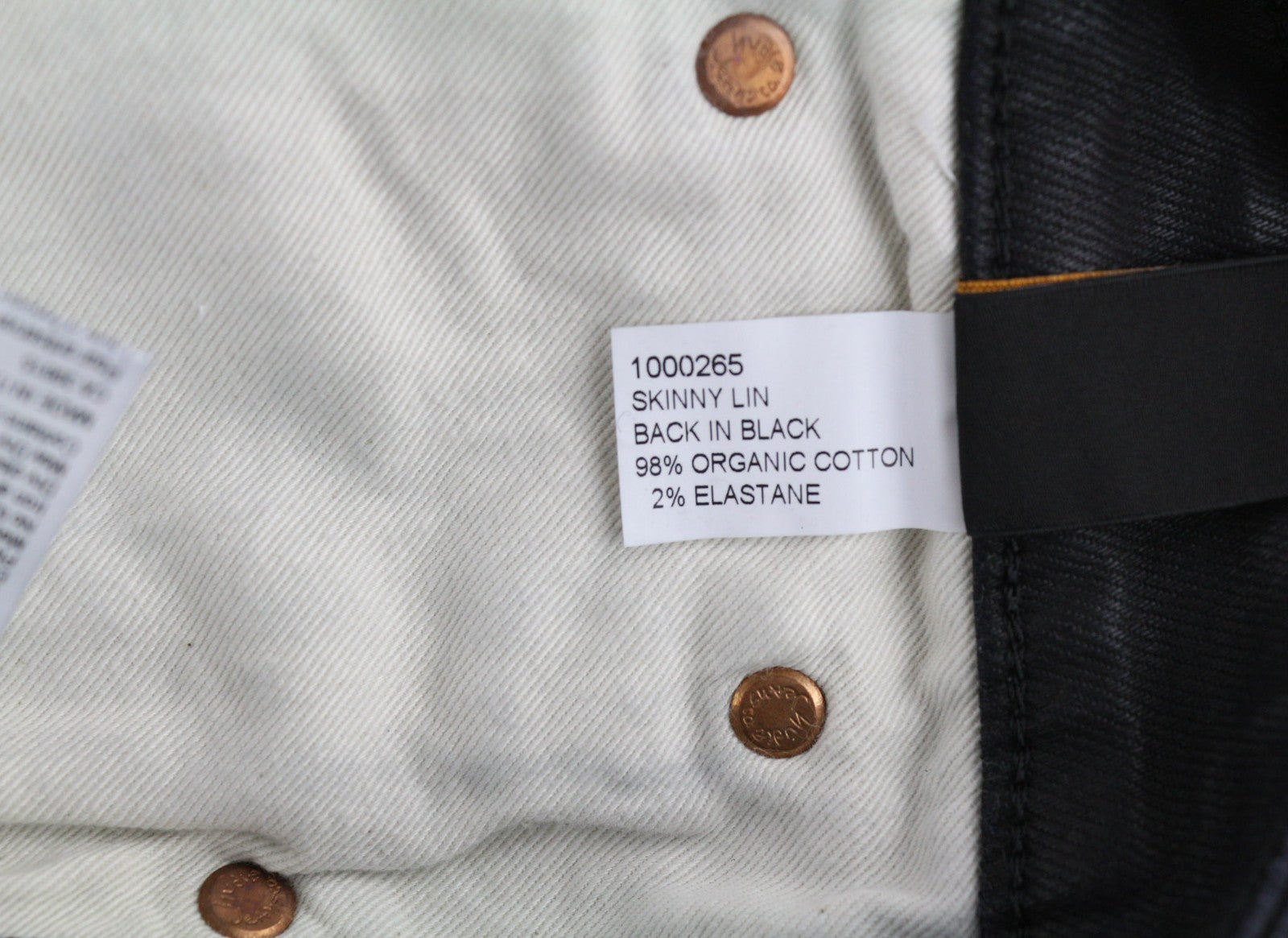 NUDIE JEANS Skinny Lin Women's Jeans W27/L32 Black In Black Coated Organic