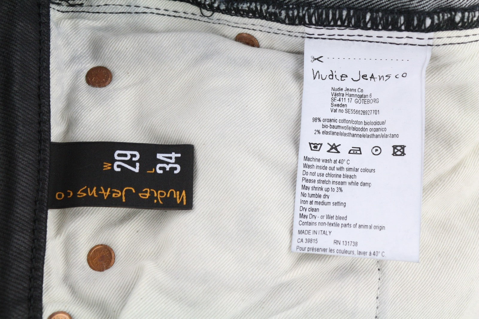 NUDIE JEANS Skinny Lin vyriški džinsai W29/L34 juodi su juodai dengta ekologiška medvilne 