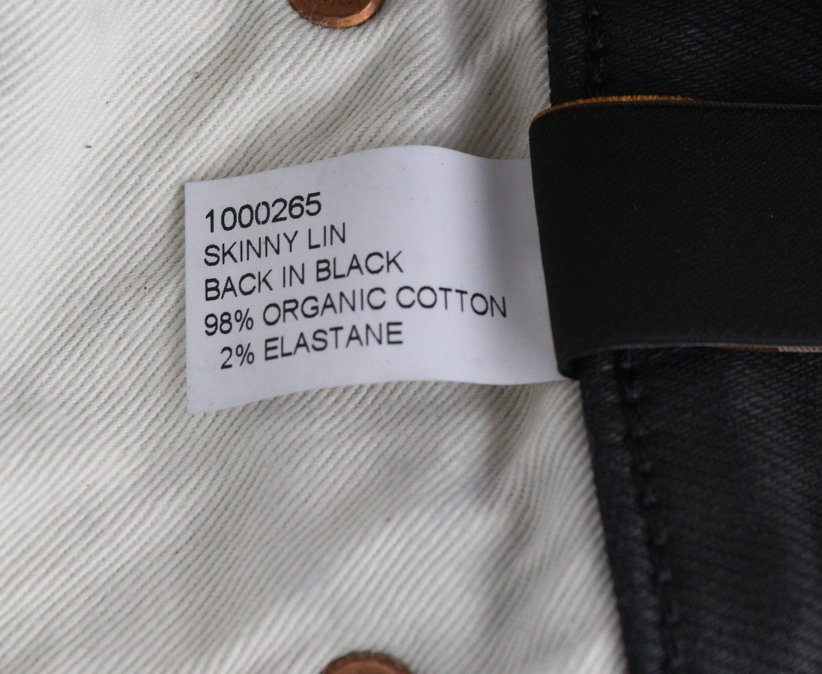 NUDIE JEANS Skinny Lin vyriški džinsai W29/L34 juodi su juodai dengta ekologiška medvilne 