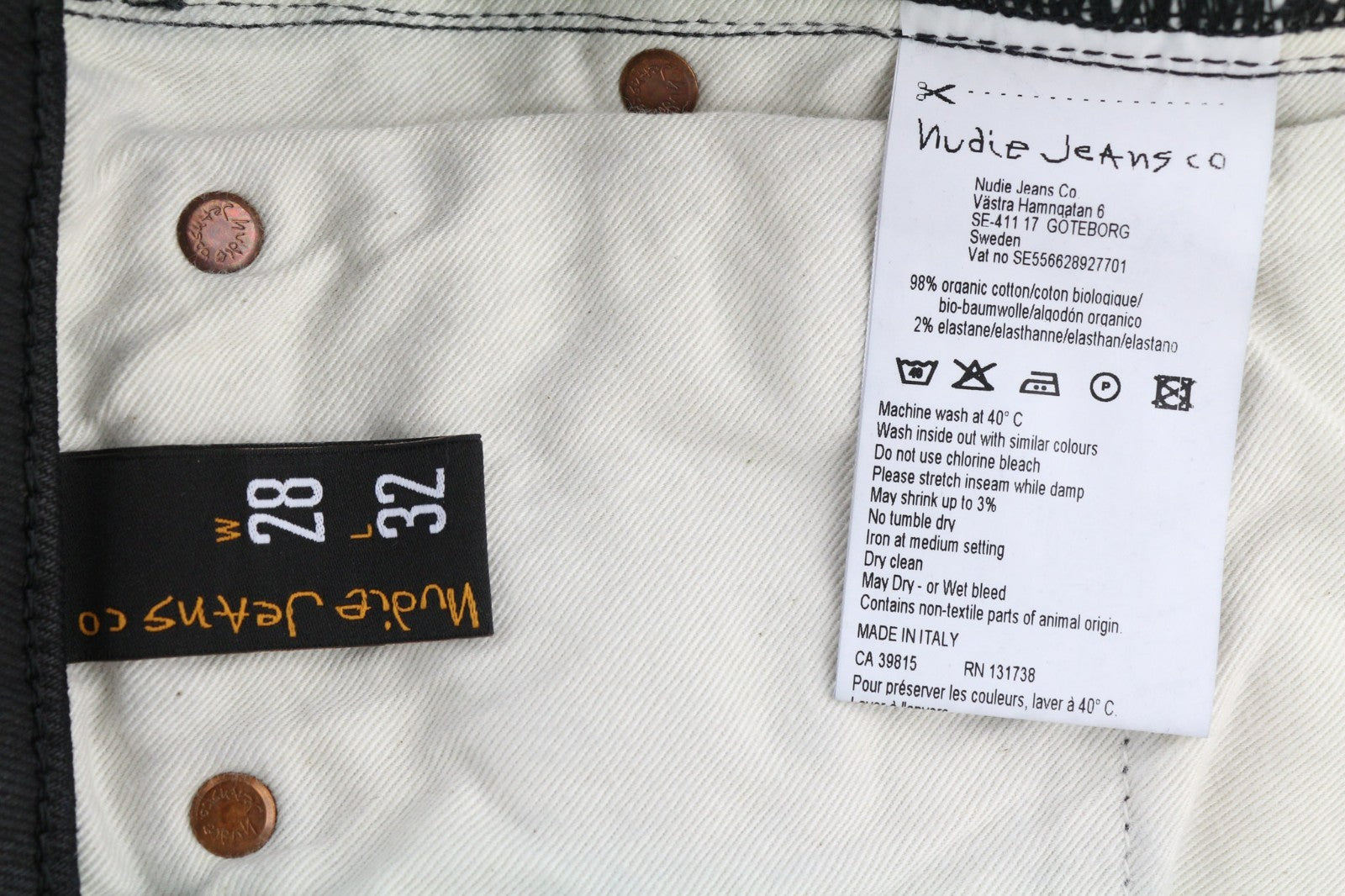 NUDIE JEANS Skinny Lin vyriški džinsai W28/L32 juodi su juodu dengtu organiniu džinsu 