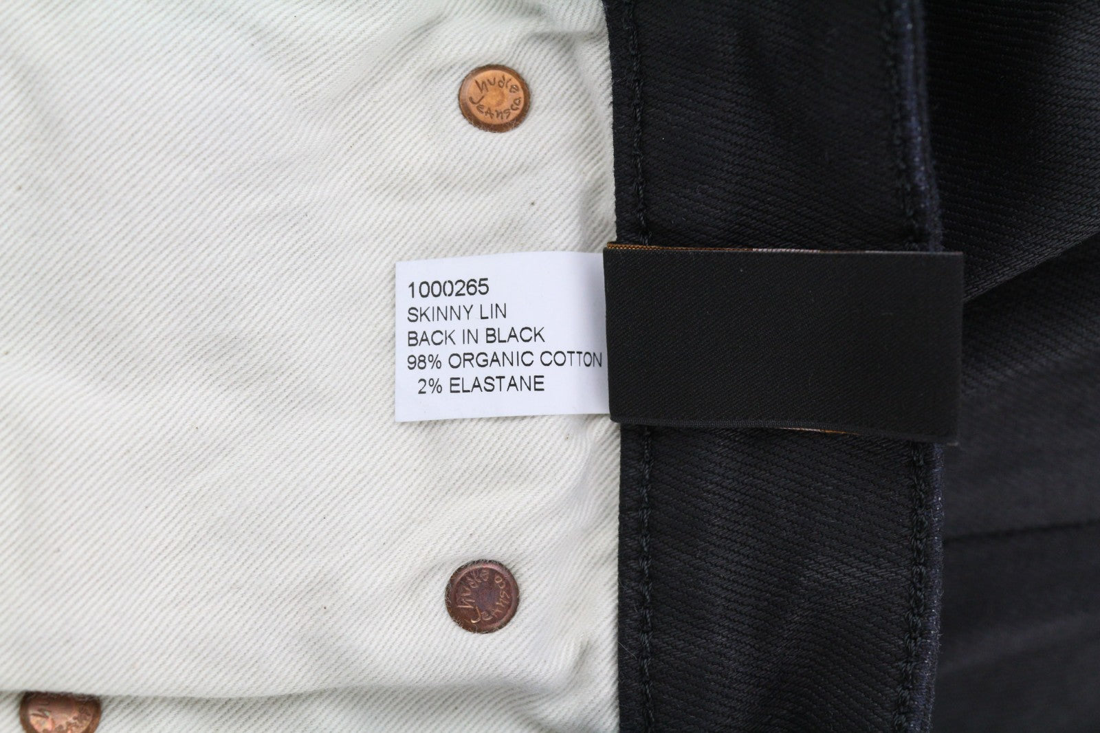 NUDIE JEANS Skinny Lin vyriški džinsai W28/L32 juodi su juodu dengtu organiniu džinsu 