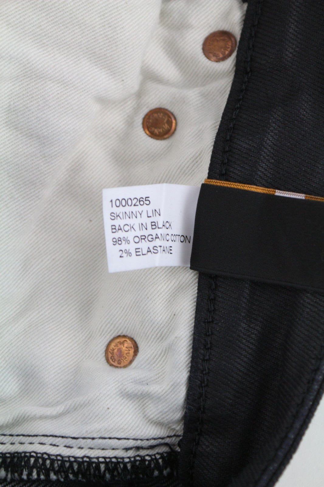 NUDIE JEANS Skinny Lin vyriški džinsai W28/L32 juodi su juodu dengtu medvilniniu užtrauktuku 