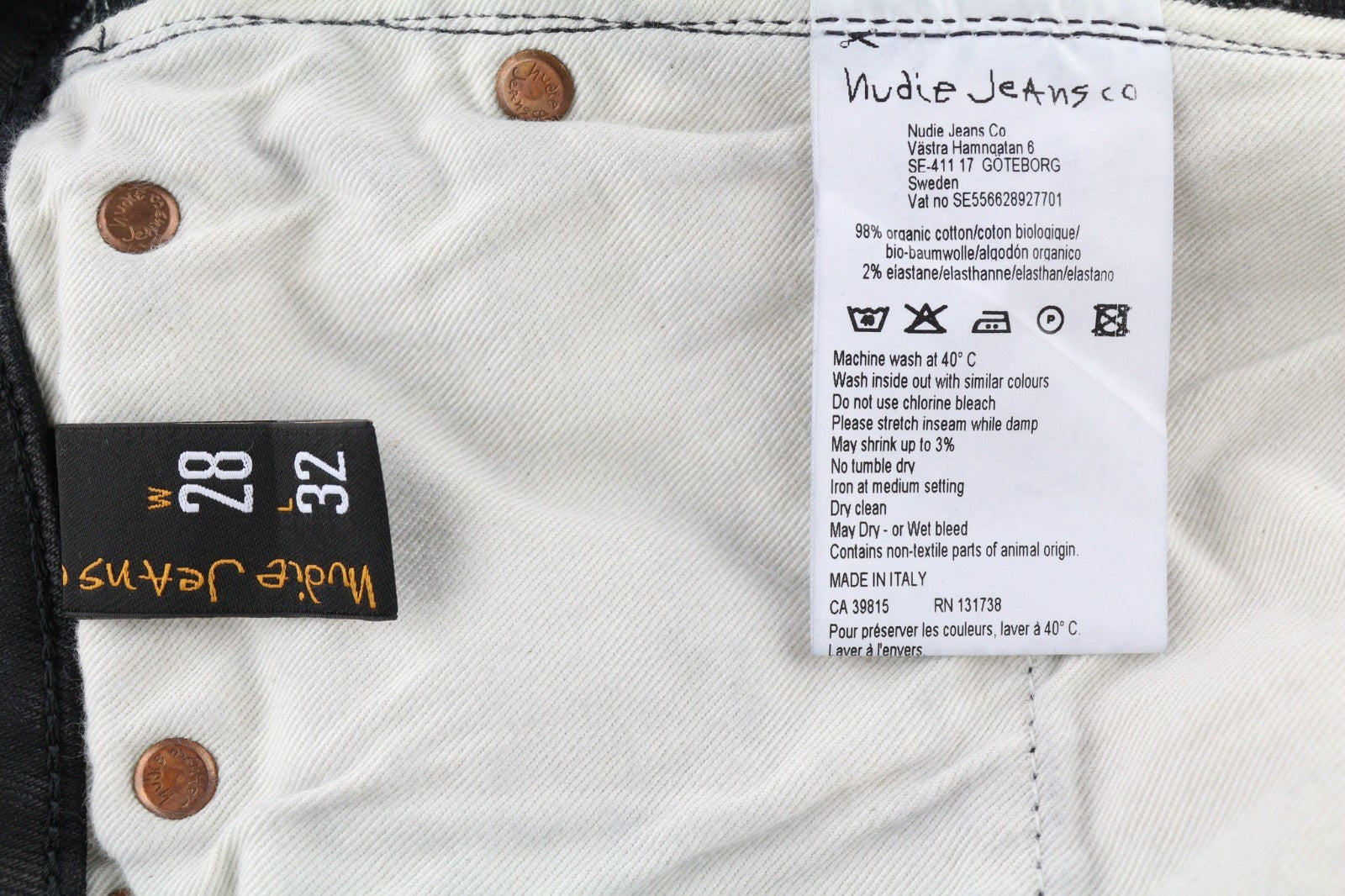 NUDIE JEANS Skinny Lin vyriški džinsai W28/L32 juodi su juodu organiniu užtrauktuku 