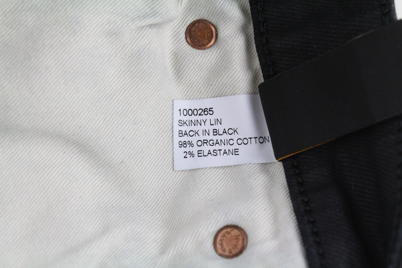 NUDIE JEANS Skinny Lin vyriški džinsai W28/L32 juodi su juodu organiniu užtrauktuku 