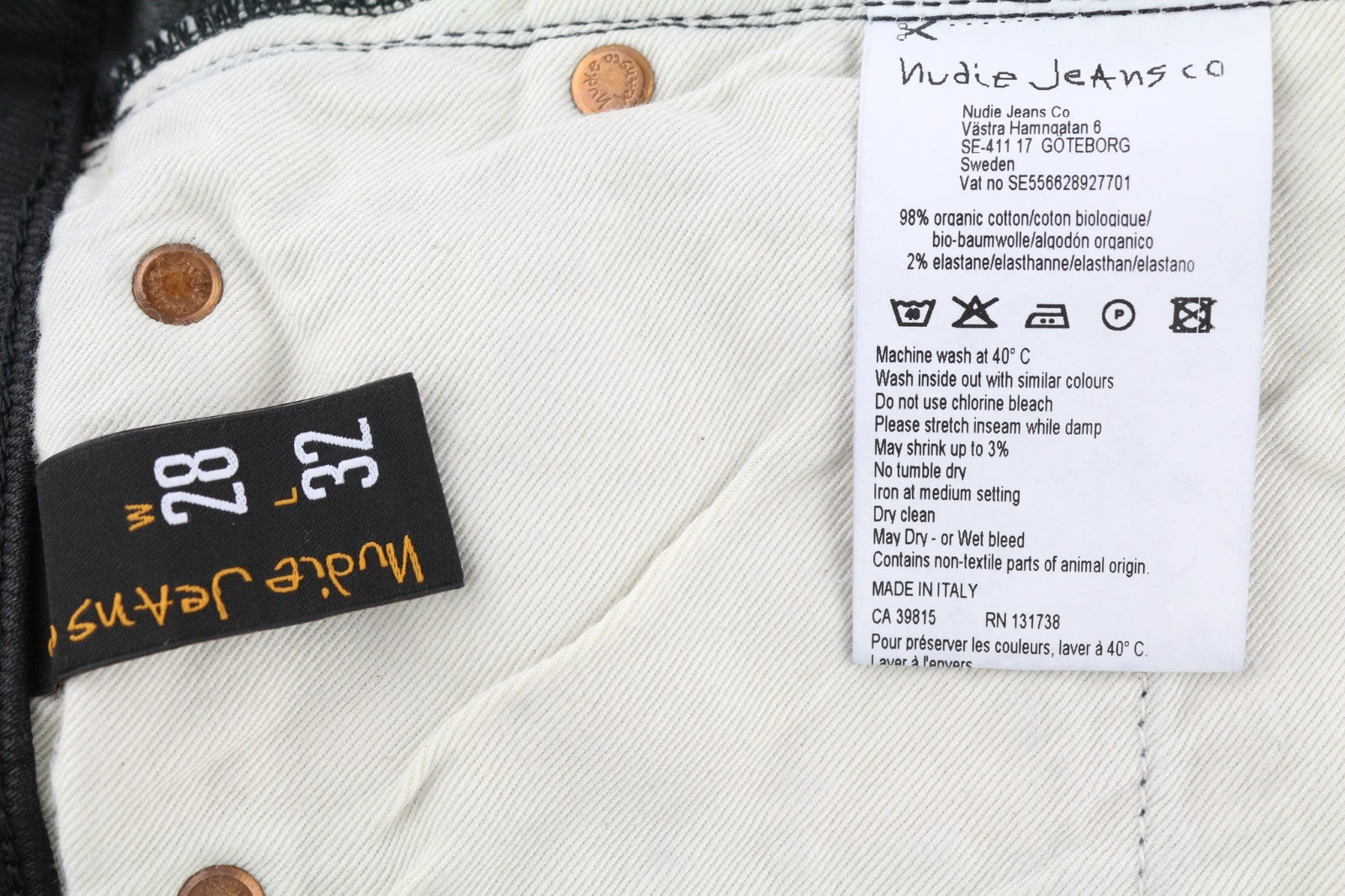 NUDIE JEANS Skinny Lin vyriški džinsai W28/L32 juodi su juodai dengta ekologiška medvilne 