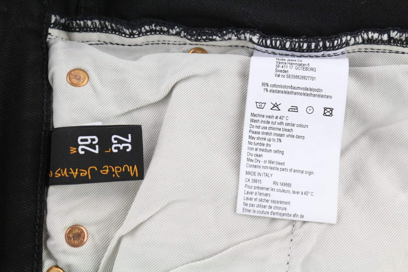 NUDIE JEANS Skinny Lin vyriški džinsai W29/L32 juodi su įprastu skalbtu džinsu, tamsus logotipas 