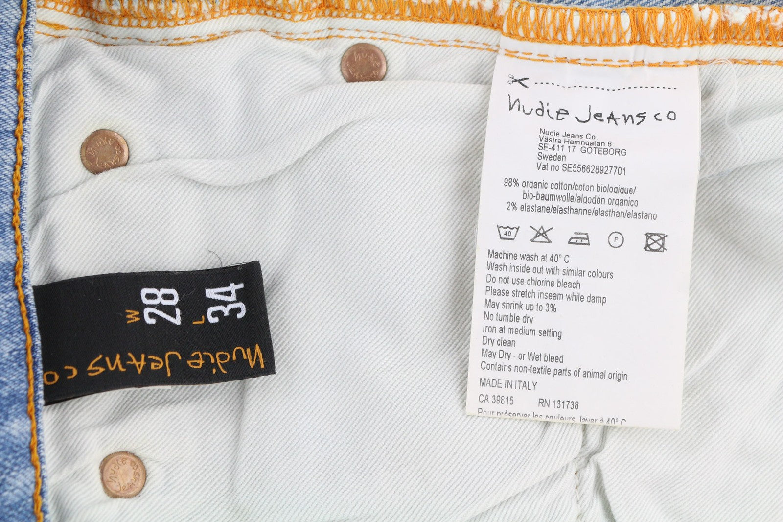 NUDIE JEANS Skinny Lin vyriški džinsai W28/L34 Jaunatviški dėvėti skalbti ekologiški džinsai 