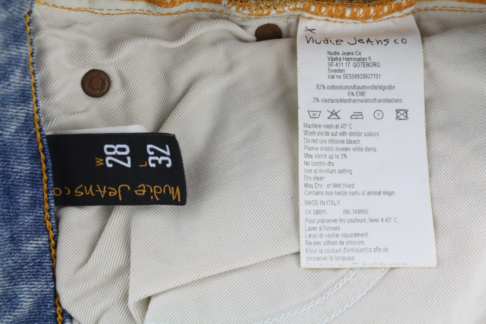 NUDIE JEANS Nora-John vyriški džinsai W28/L32 Vari Lavaggi Washed Denim Skinny Blue 