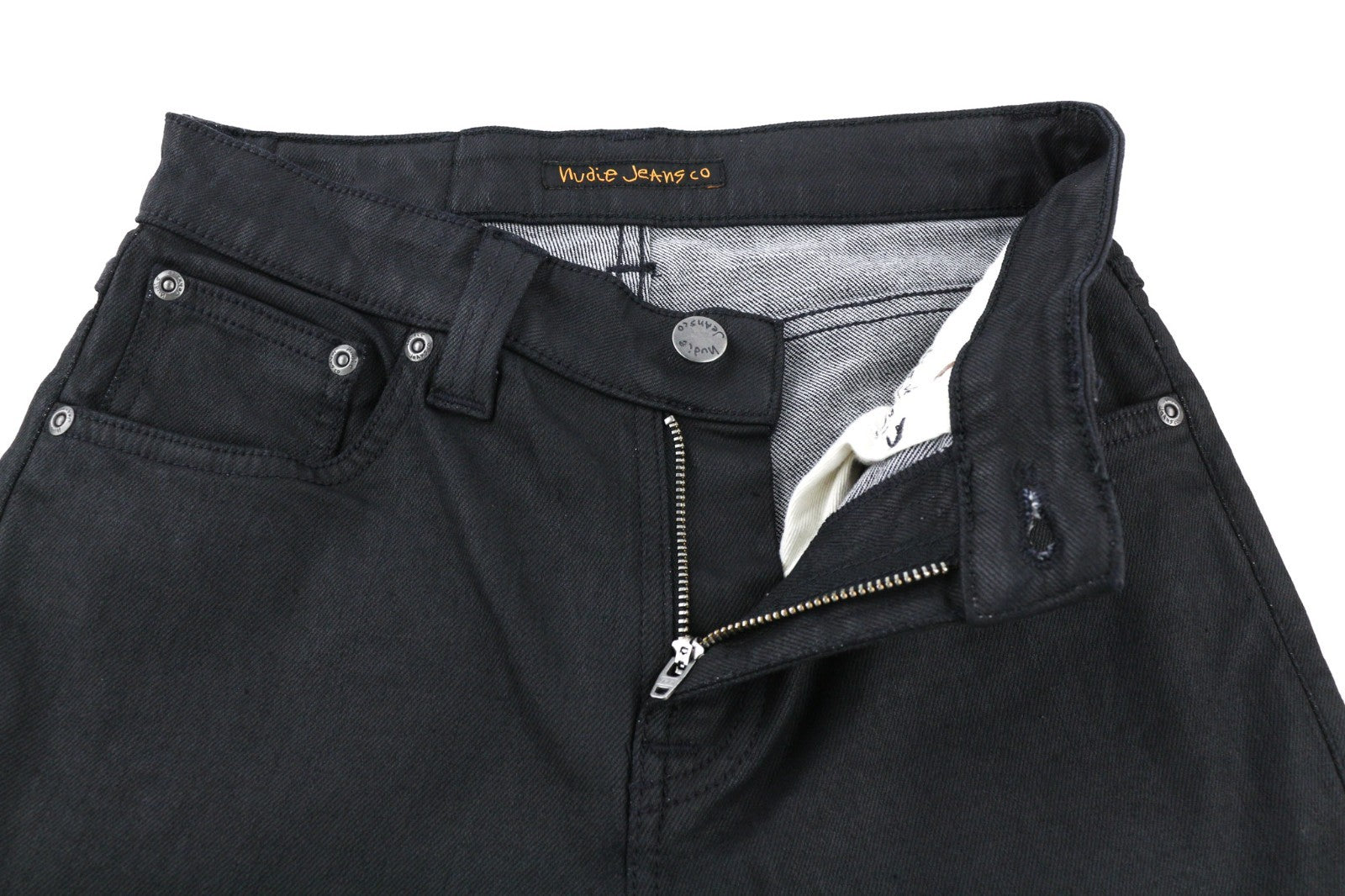 NUDIE JEANS Skinny Lin Women's Jeans W27/L34 Black In Black Coated Organic