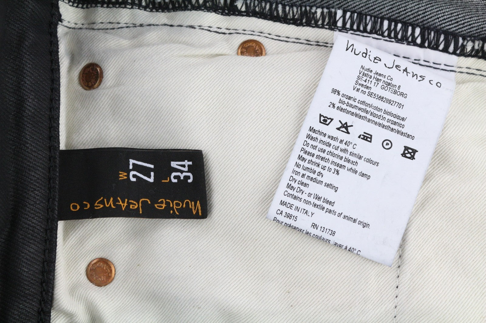 NUDIE JEANS Skinny Lin Women's Jeans W27/L34 Black In Black Coated Organic