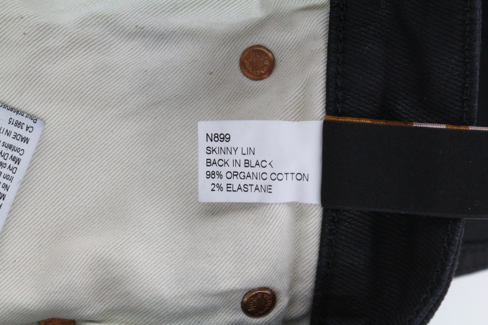 NUDIE JEANS Skinny Lin Women's Jeans W27/L34 Black In Black Coated Organic