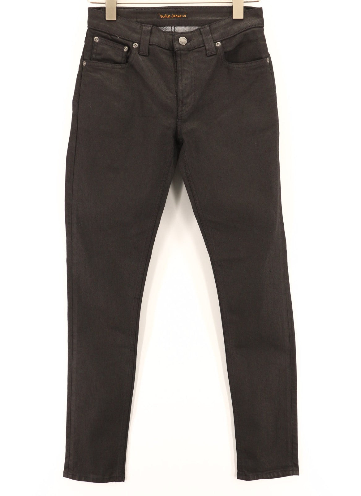 NUDIE JEANS Skinny Lin vyriški džinsai W29/L32 juodi su juodai dengta ekologiška medvilne 