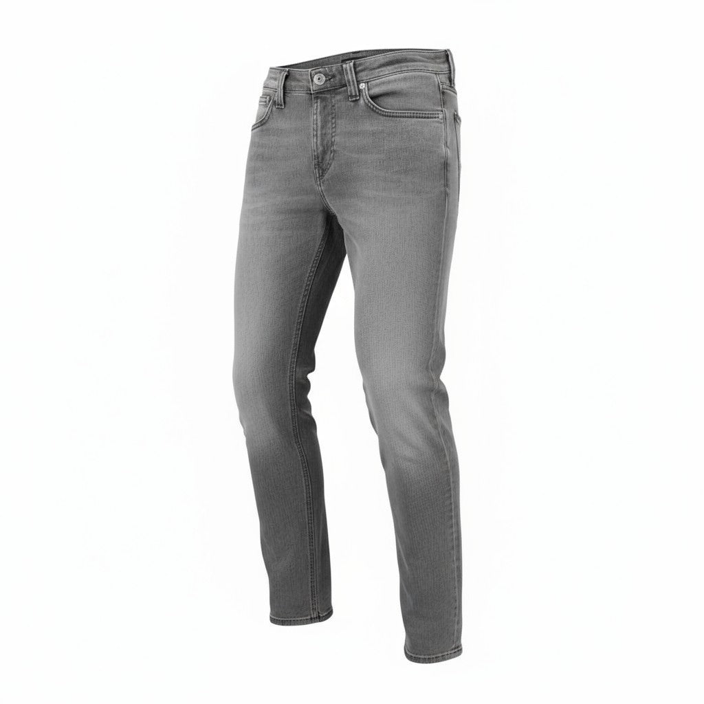NUDIE JEANS Skinny Lin vyriški džinsai W28/L34 Grey Wolf Washed Stretch Denim Logo 