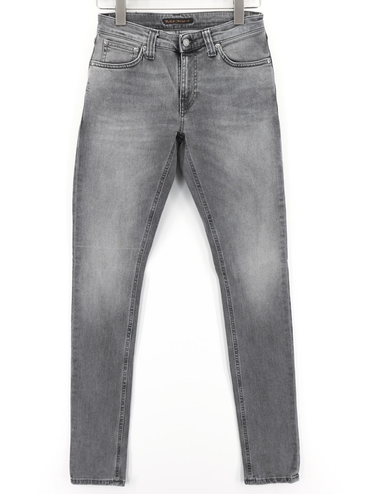 NUDIE JEANS Skinny Lin vyriški džinsai W28/L34 Grey Wolf Washed Stretch Denim Logo 