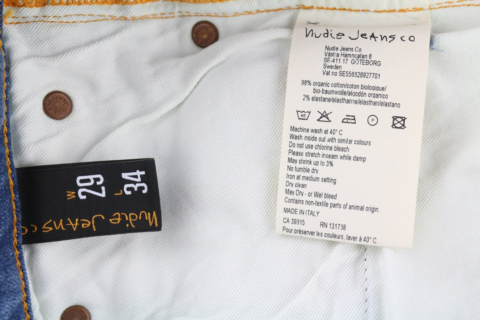 NUDIE JEANS Pipe Led vyriški džinsai W29/L34 Crispy Pepper Blue Washed Cotton 