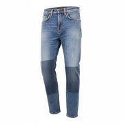 NUDIE JEANS Vyriški Aukštakulniai Tilde Džinsai W28/L30 Mėlyni Blokeliai, Plauti Tamprūs Užtrauktukai 