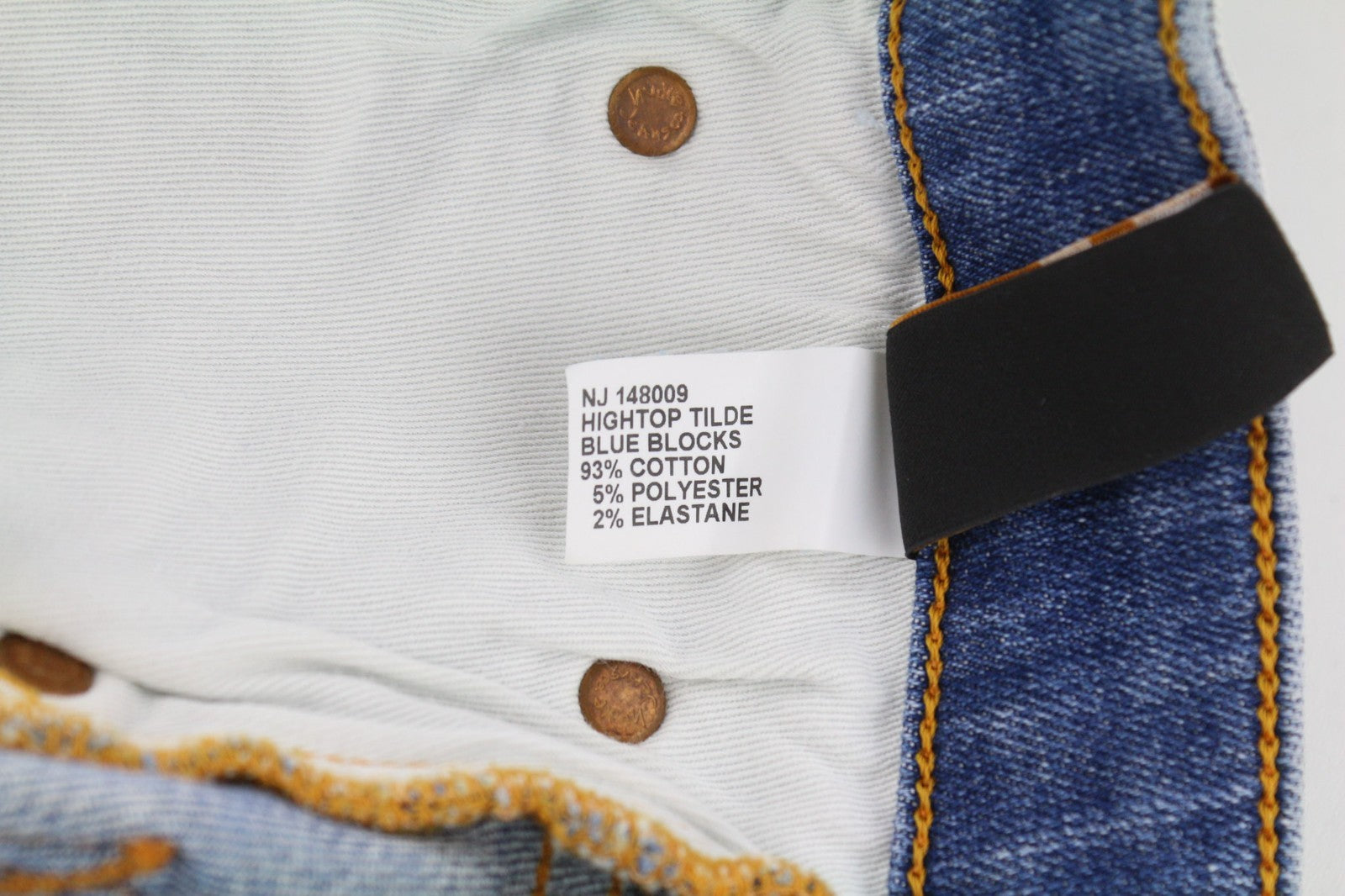 NUDIE JEANS Vyriški Aukštakulniai Tilde Džinsai W28/L30 Mėlyni Blokeliai, Plauti Tamprūs Užtrauktukai 