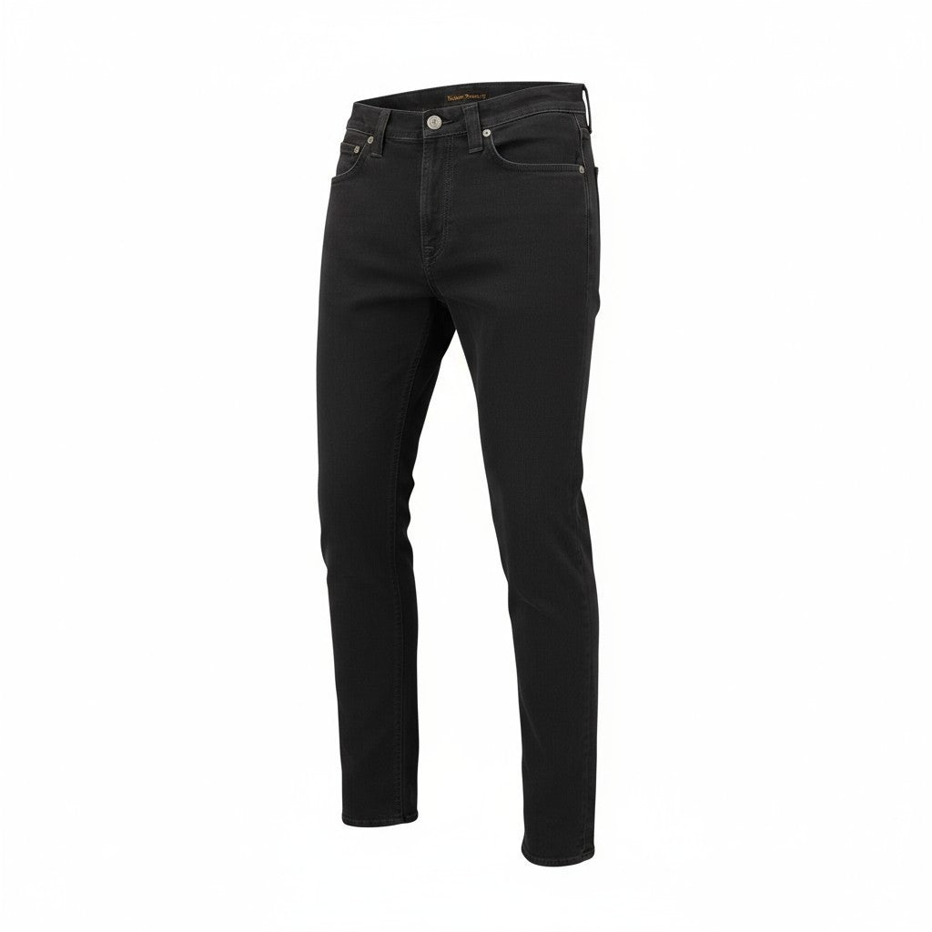 NUDIE JEANS Pipe Led vyriški džinsai W28/L34 Monolith Skinny Fit su tampriu užtrauktuku, tamsiai mėlyni 