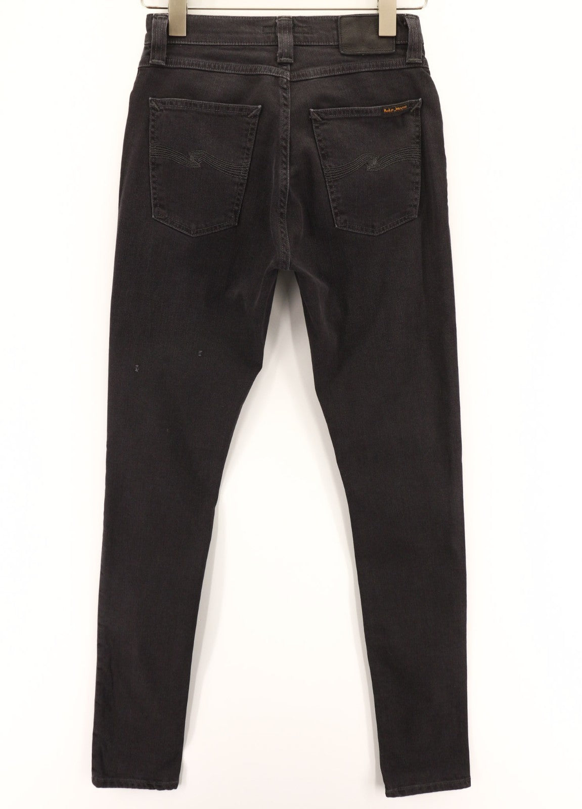 NUDIE JEANS Pipe Led vyriški džinsai W28/L34 Monolith Skinny Fit su tampriu užtrauktuku, tamsiai mėlyni 