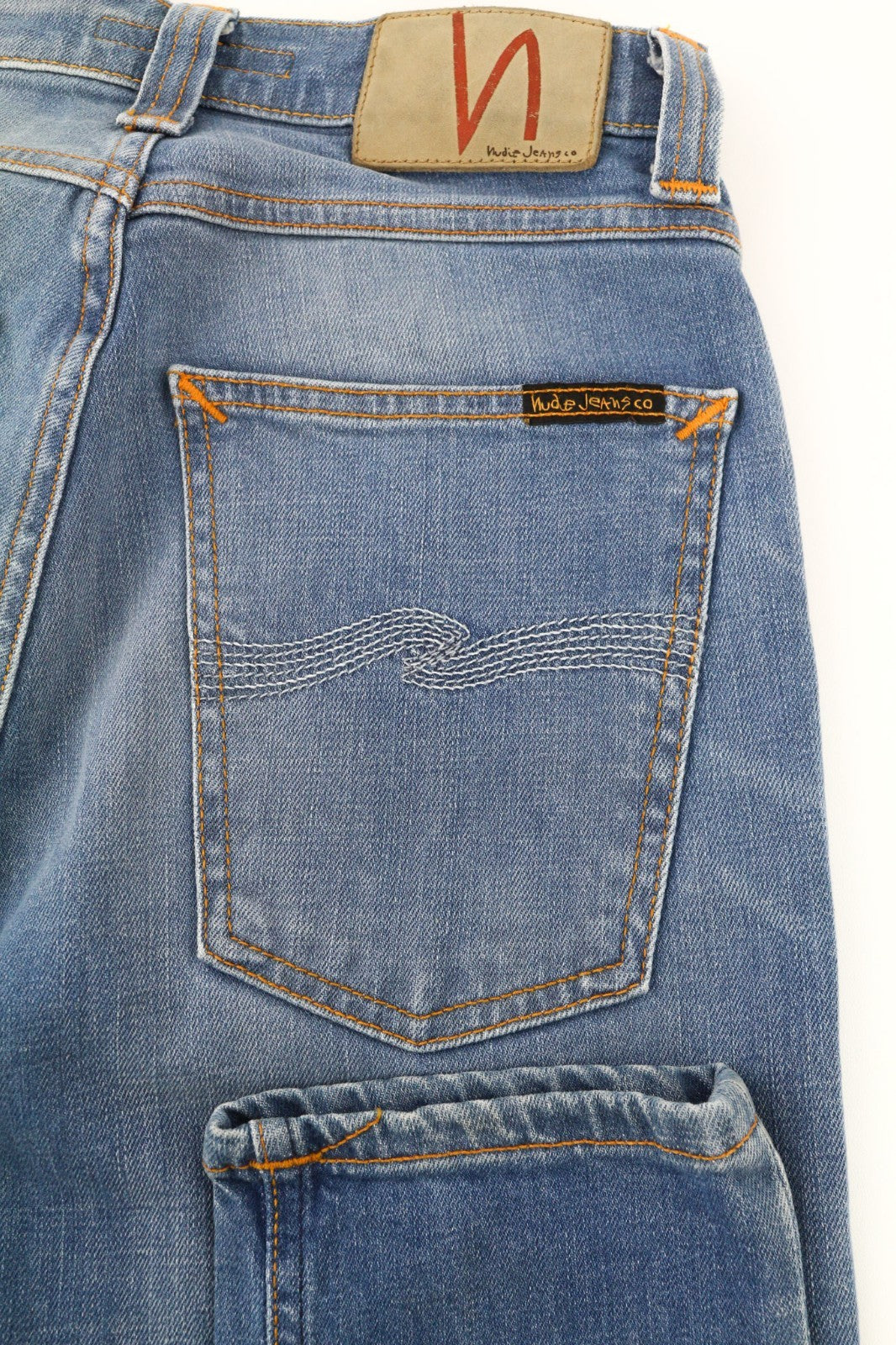 NUDIE JEANS Pipe Led Women's Jeans W27/L34 Crispy Pepper Washed Stretch Blue