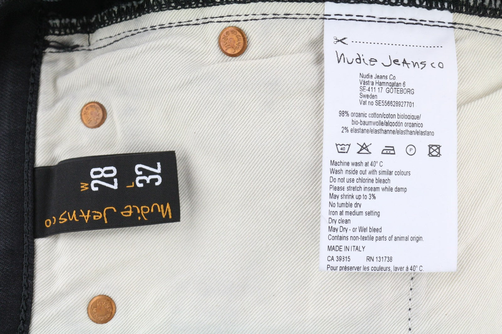 NUDIE JEANS Pipe Led Clean Slate vyriški džinsai W28/L32 užtrauktuku, ploni, ekologiškos medvilnės 